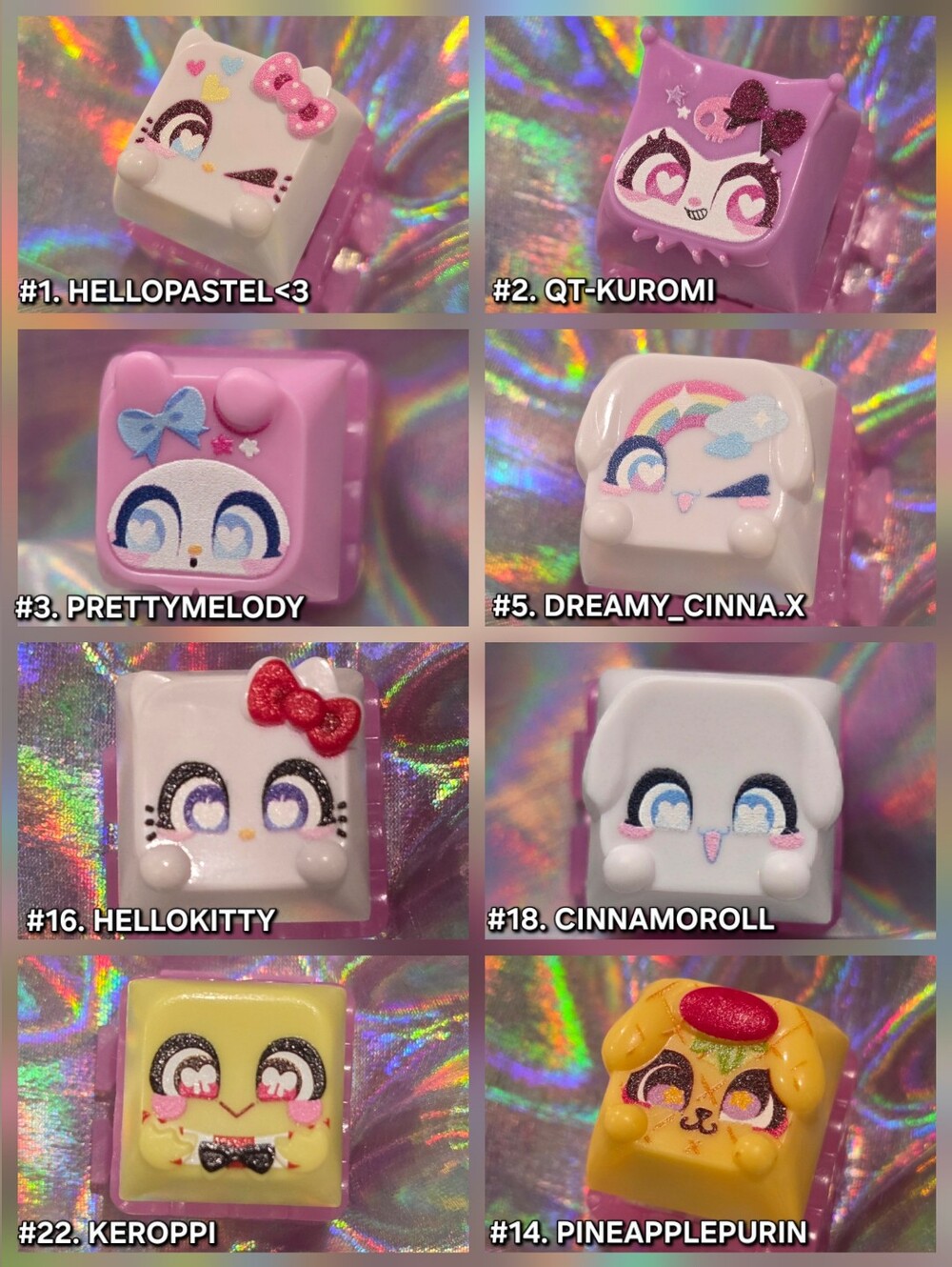 Sanrio Clickeez LOT - Hello Kitty, Cinnamoroll, My Melody, Pompompurin, Keroppi